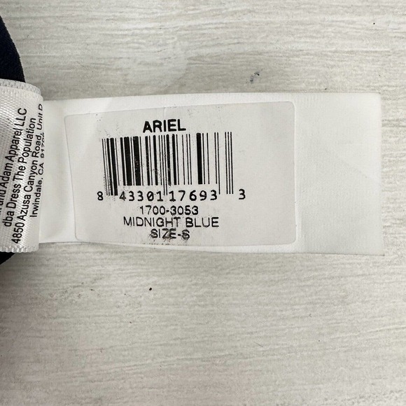 DRESS‎ the Population Ariel Maxi Wrap Dress Small Navy Blue Sleeveless V Neck - Picture 11 of 14